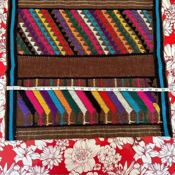 Handmade woven embroidered huipil Guatemala weaving 21.5”x45” - Picture 5 of 6